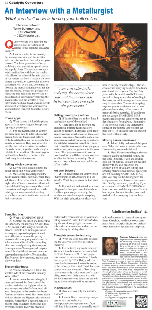 An Interview With A Metallurgist Auto Recycler's Toolbox Magazine